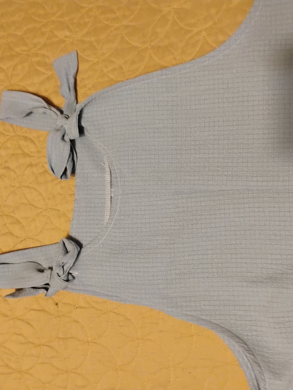 Sleeveless Tie-Shoulder Ribbed Jumpsuit Romper in Light Blue